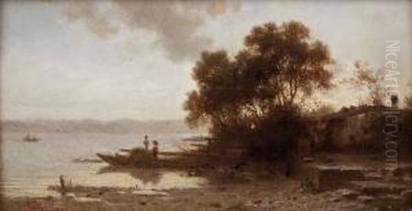 Fraueninsel Am Chiemsee Oil Painting by Julius Noerr