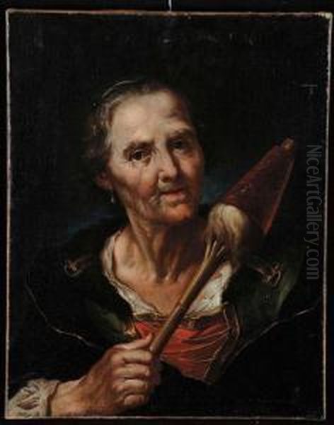 Ritratto Di Anziana Oil Painting by Giuseppe Nogari