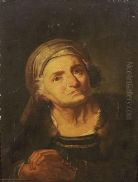 Portrait De Femme Agee, Oil Painting by Giuseppe Nogari