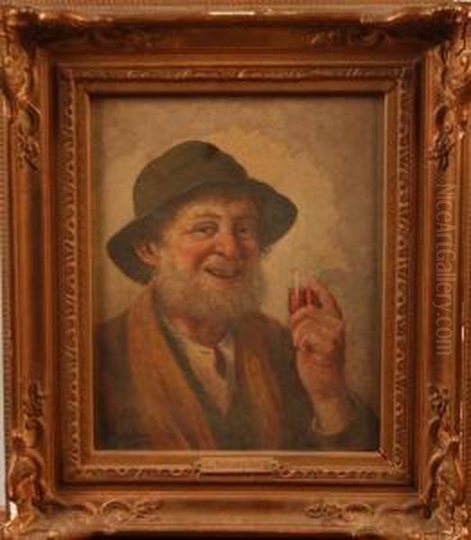 Portrait De Fumeur Et Portrait De Buveur Paire Oil Painting by Louis Noirot