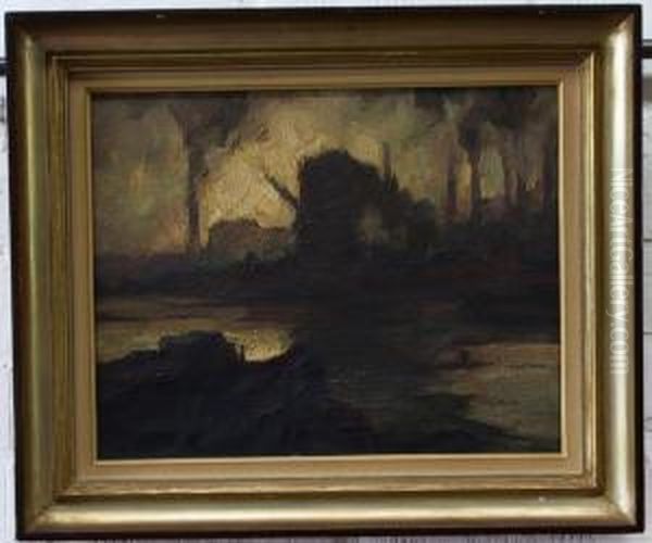 Het Luikse Staalbekken Oil Painting by Lucien Nolens