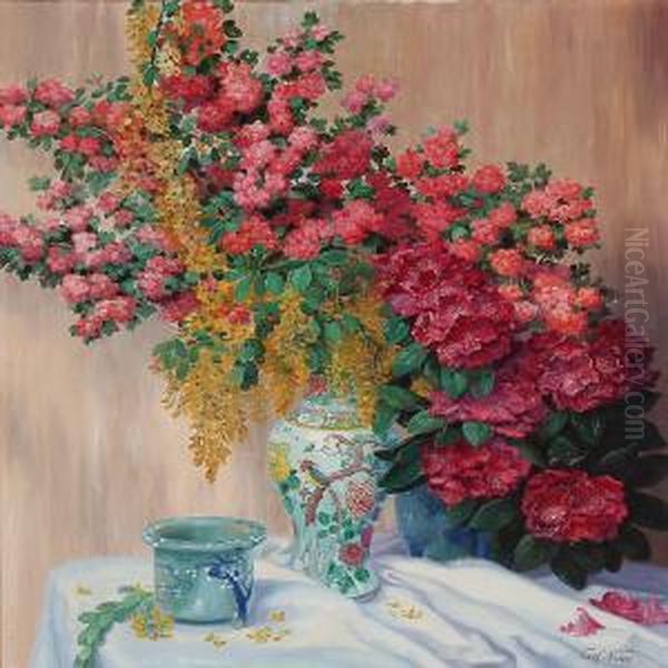 Fruhlingsblumen Oil Painting by Carl Nonn