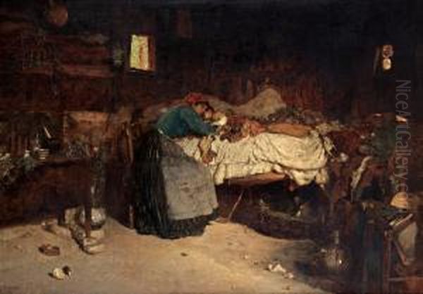 Atthe Sickbed Oil Painting by Luigi Nono