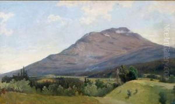 Bergslandskap Oil Painting by Axel Wilhelm Nordgren