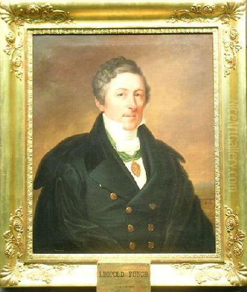 Portrait Of Baron Leopold Funch Oil Painting by Carl Wilhelm Nordgren