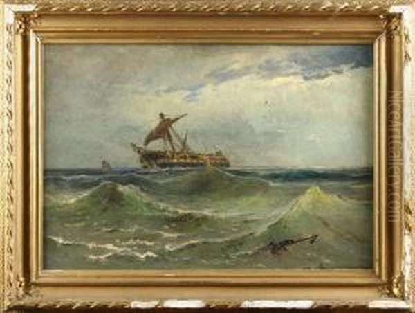 Marint Motiv Oil Painting by Adolf Nordling