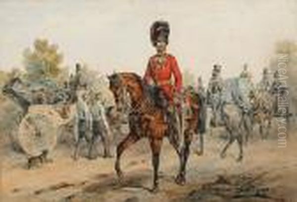 Officer Of The Coldstream Guards Oil Painting by Orlando Norie