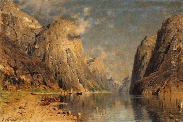 Sognefjord Oil Painting by Adelsteen Normann