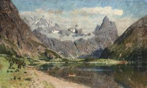 Landscape With A Fjord Oil Painting by Adelsteen Normann