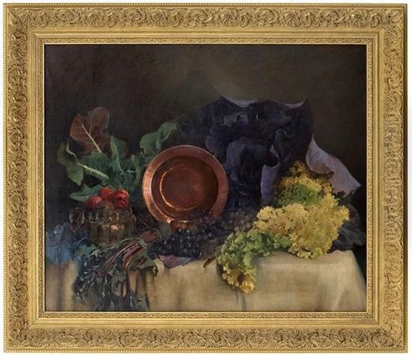 Arrangement Withcopper Plate Oil Painting by Asta Eline J. Norregaard