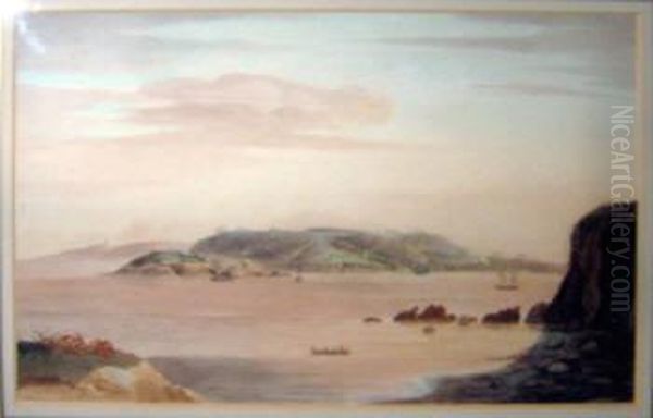 View From The East Hoe At Plymouth Oil Painting by J Norrington