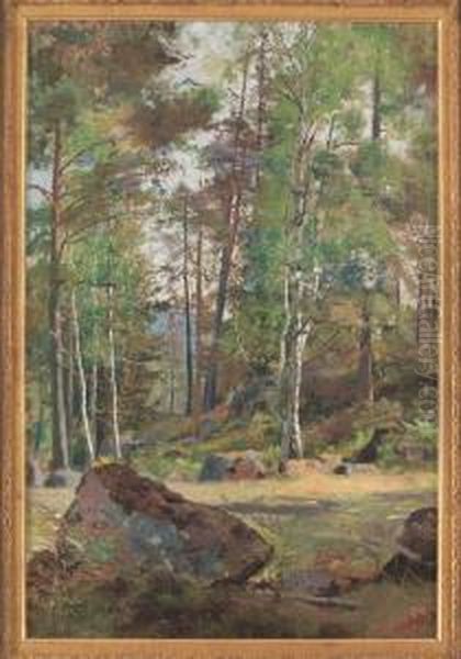 Skogsglantan Oil Painting by Herman Norrman