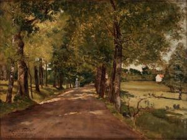 Hogsjo Allee, Wingaker Oil Painting by Reinhold Norstedt