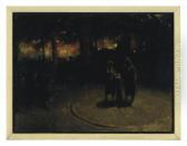 Night Landscape Oil Painting by John Warner Norton