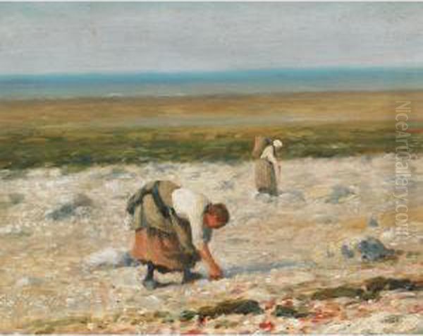 Collecting Seashells Oil Painting by William Edward Norton