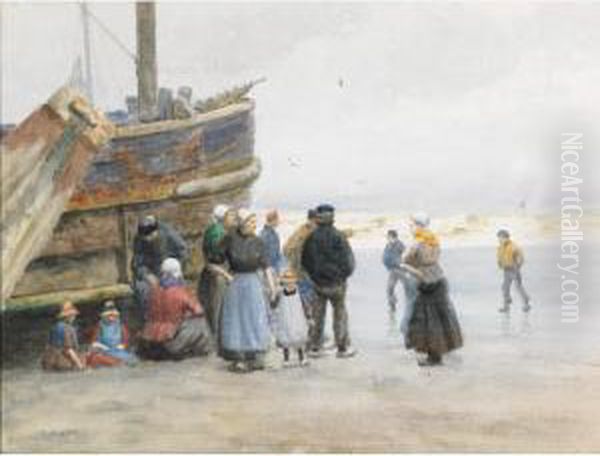 Coast Of Belgium Oil Painting by William Edward Norton