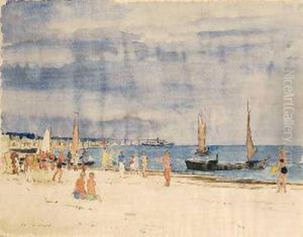 Sommertag Am Strand Oil Painting by Hugo Nothoff