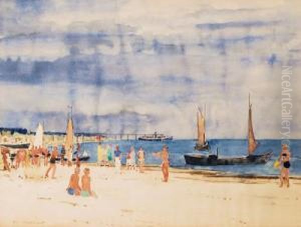 Ostseestrand Oil Painting by Hugo Nothoff