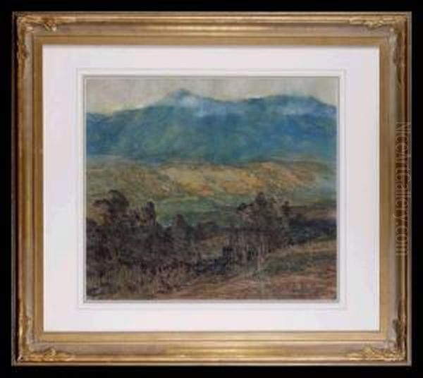 Mountain Landscape Oil Painting by Raymond Nott