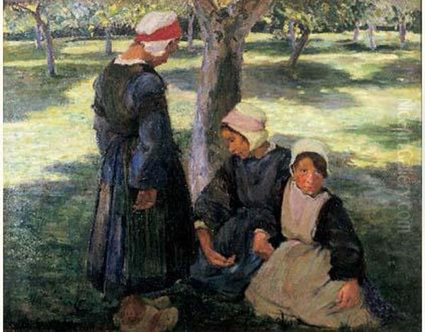 Jeunes Bretonnes Oil Painting by Elizabeth Nourse