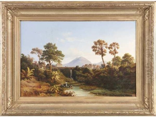 L Ile Maurice Oil Painting by Edouard Auguste Nousveaux