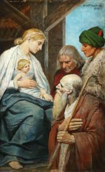 Adoration Of The Shepherds Oil Painting by Laia Novak