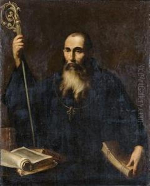 Der Heiligebenedikt / Santo Benedetto Oil Painting by Pietro Novelli Il Monrealese