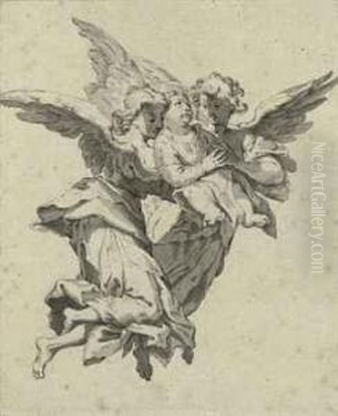 Angels Carrying The Infant Christ Oil Painting by Pietro Antonio Novelli