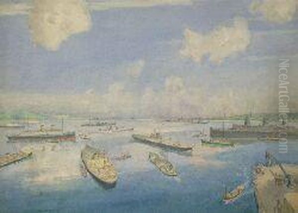 Wartime Shipping Gairloch Oil Painting by Alexander Nikanorov. Novoskoltsev