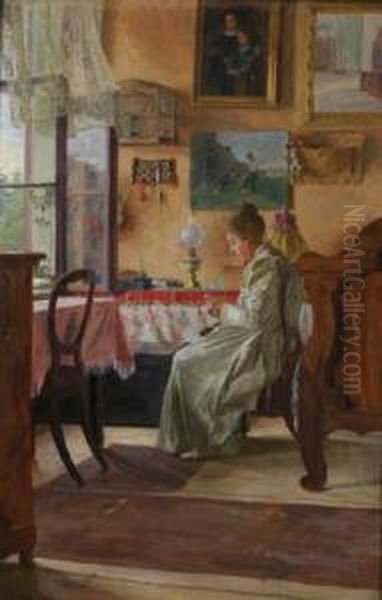 Peaceful Afternoon Oil Painting by Willibald Novy