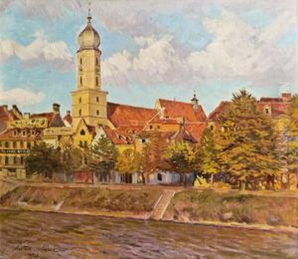 Murkai In Graz Oil Painting by Anton Nowak