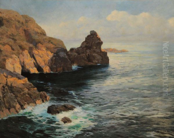 Scogliera Ligure Oil Painting by Otto Nowak