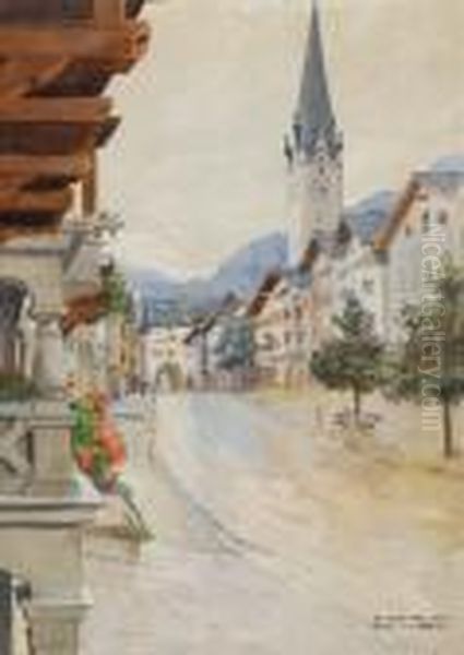 Motiv Aus Kitzbuhel Oil Painting by Otto Nowak