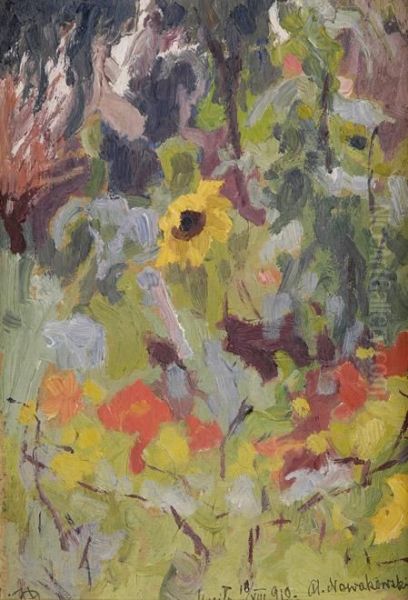 Blumenwiese Oil Painting by Oleksa Nowakiwskij