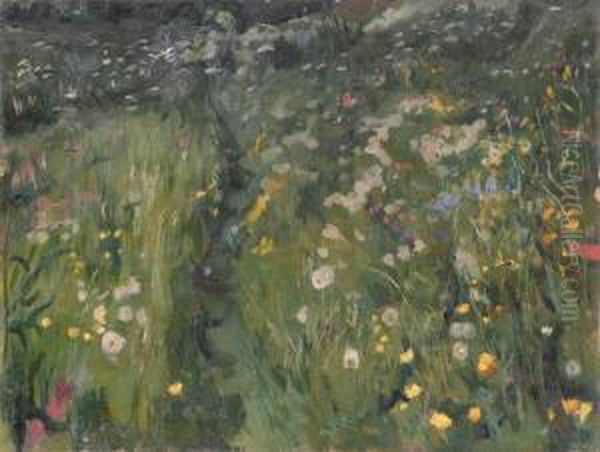 Blumenwiese, 1903. Oil Painting by Oleksa Nowakiwskij