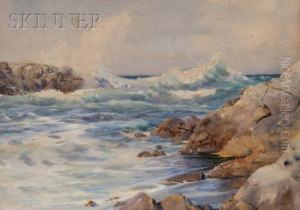 Breakers Oil Painting by Arthur Trevethin Nowell