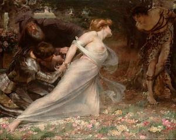 Captives Oil Painting by Arthur Trevethin Nowell