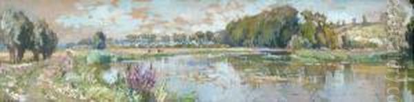 Etang En Sologne Oil Painting by Alexandre Nozal