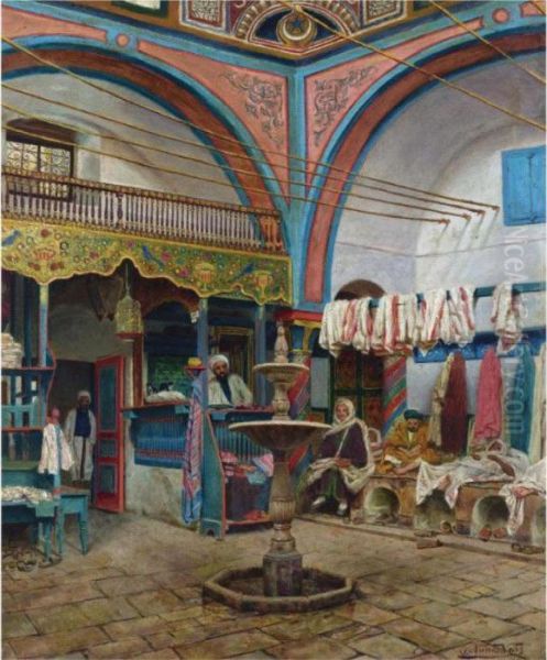 In The Hamam Oil Painting by Italo Nunes Vais