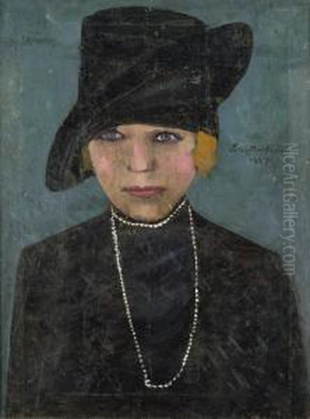 Junge, Rotblonde Frau Oil Painting by Felix Nussbaum