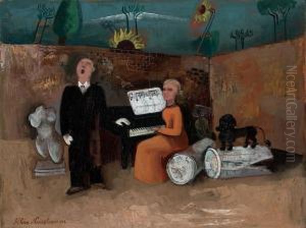 Komisches Konzert Ii Oil Painting by Felix Nussbaum