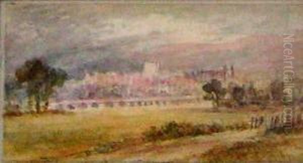 Windsor Castle In Autumn And Letter To Lillian Datedaugust 13 Oil Painting by Alfred Young Nutt