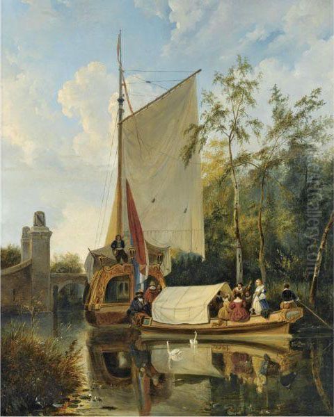 The Boating Party Oil Painting by Wijnandus Johannes Josephus Nuijen