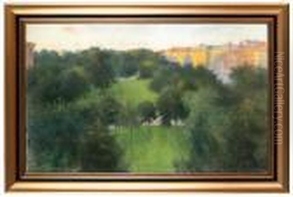 Gronskande Park I Stockholm Oil Painting by Ivar Nyberg