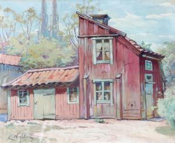 Uppsalamotiv Oil Painting by Lennart Nyblom