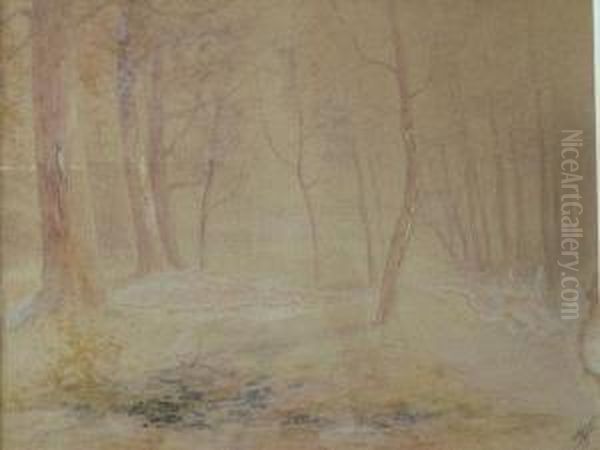 Woodland Oil Painting by Edgar Hewitt Nye