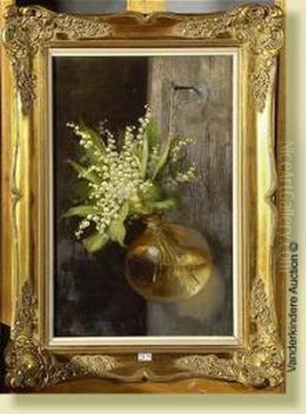 Vase De Muguets Oil Painting by Marie Nyl-Frosch