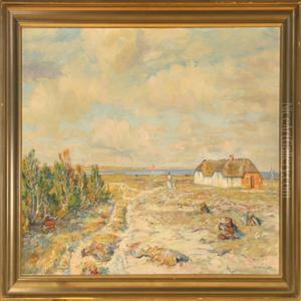 Landscape From Themarsch, Denmark Oil Painting by Borge C. Nyrop