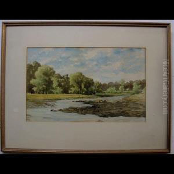 Shallow Creek Study; Winding River Oil Painting by Lucius Richard O'Brien