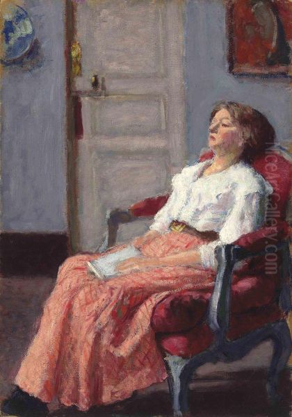 A Quiet Read Oil Painting by Roderic O'Conor